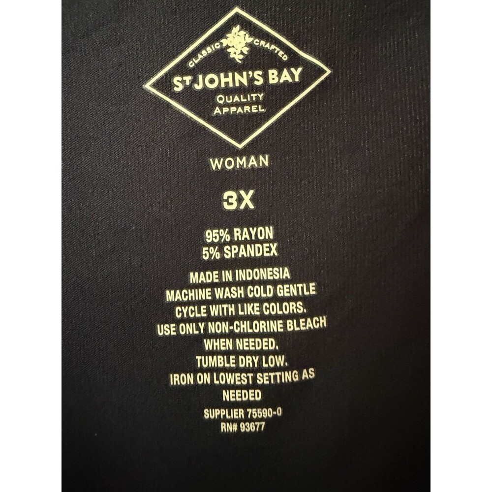 St. John’s Bay Polka Dot T Shirt Dress V Neck Navy Plus 3X - Picture 6 of 11